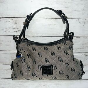 Dooney & Bourke Black and Gray Shoulder Bag with Monogram Design
